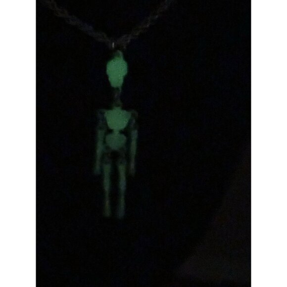 Skeleton Necklace Moveable Limb Steampunk Punk Skull Glow In The Dark Necklace - Picture 4 of 13